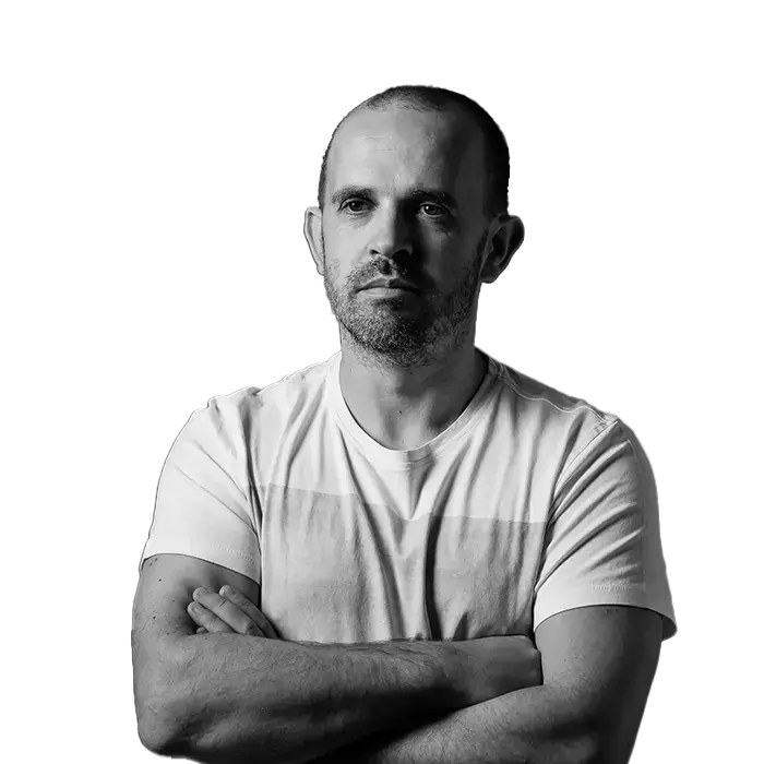Self Portrait Black and White Looking Ahead